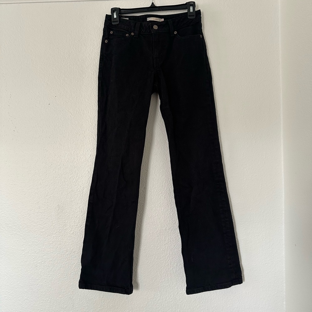Levi’s black denim jeans straight skinny women’s 25 - Picture 2 of 4